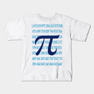 Dark Blue Pi And Light Blue Numbers Kids T-Shirt